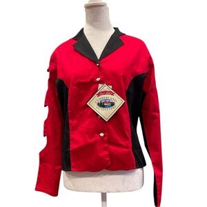 Vintage Cumberland Outfitters “For Her” Heart Cutout Western Shirt M Red & Black